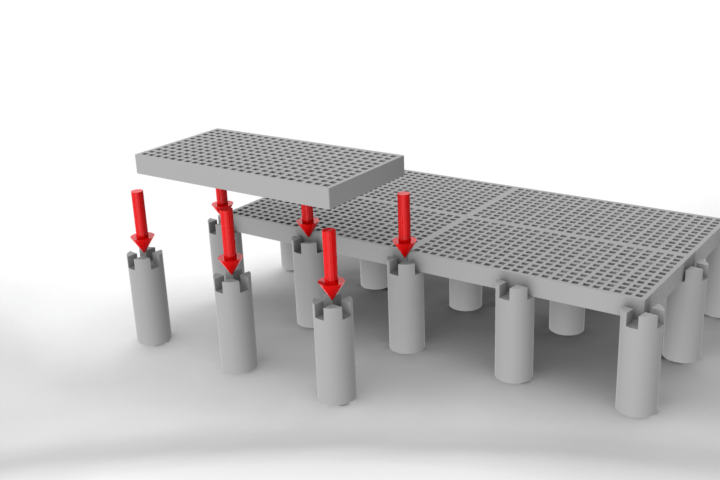 System montażu pomostowego modułu kratowego